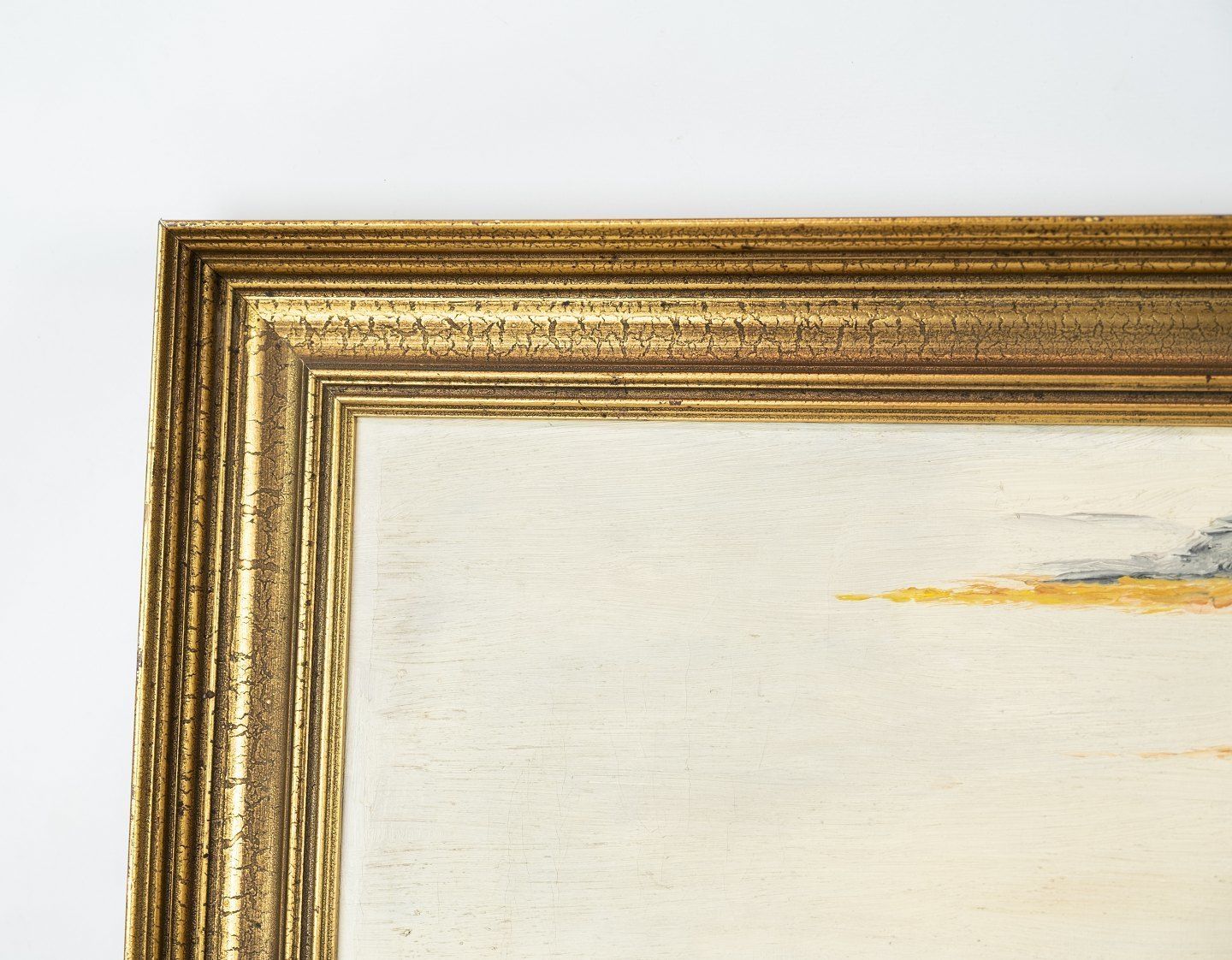 Oil Painting With Harvest Motif And Golden Frame, From 1951. photo for sale