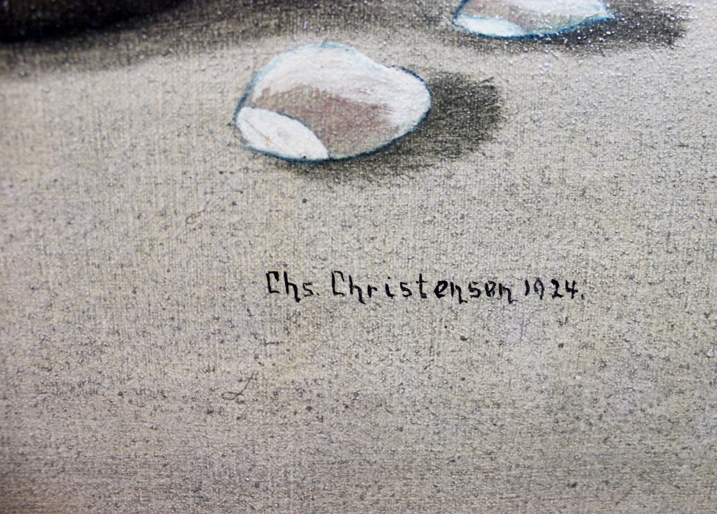 Oil Painting With Motif Of A Bouquet Of Roses Signed Chs. Christensen In 1924. photo for sale