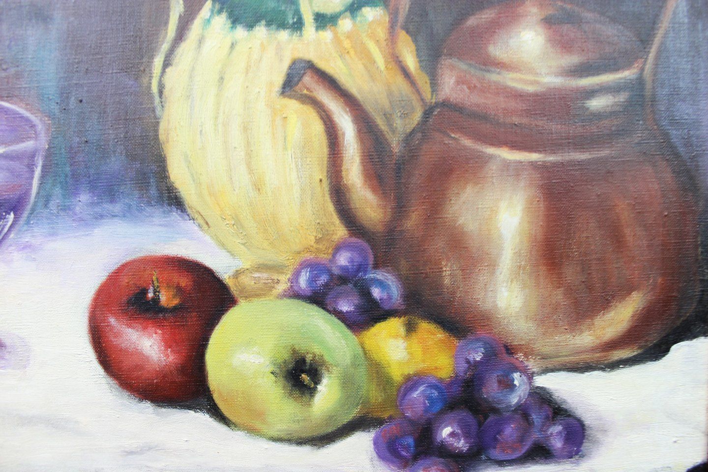 Oil Painting With Motif Of Different Fruit Signed Erling Kristensen 07. photo furniture