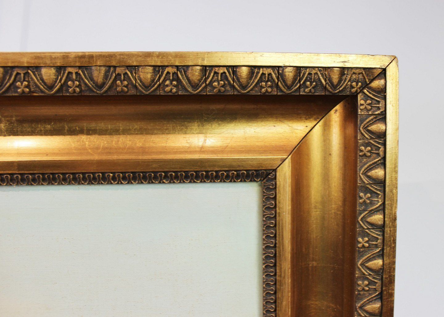 Oil Painting In Warm Colors With Motif Of Fields And Thatched House With Gilded Frame. photo for sale