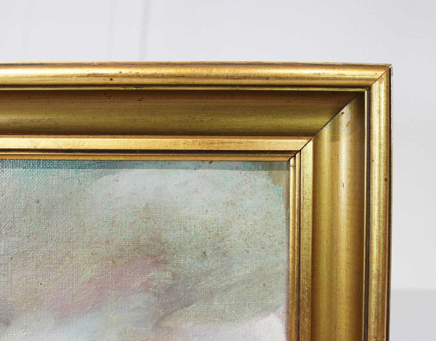 Painting With Motif Of Kronborg And Gold Frame Signed Gk From 1968. photo for sale