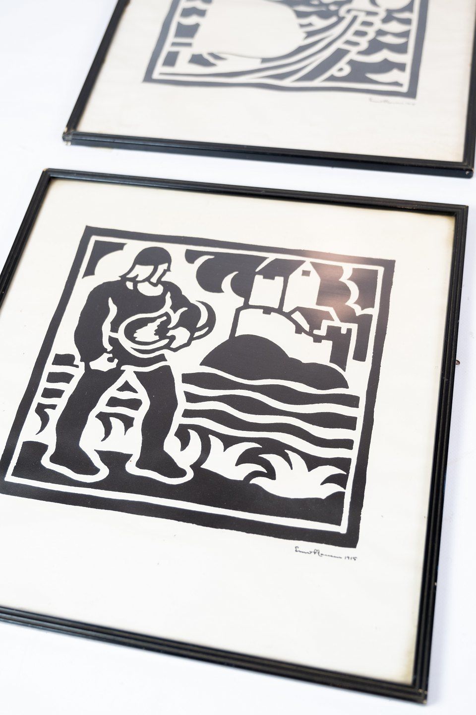 Different Prints In Black And White From 1915 And With Black Frame. photo for sale