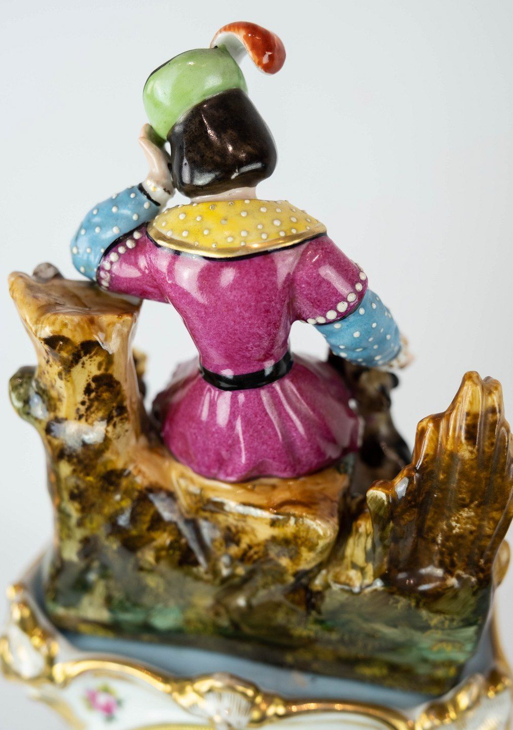 French Table Clock With Glass Dome And Decorated With Porcelain Figurine From 1860. photo 1605.0