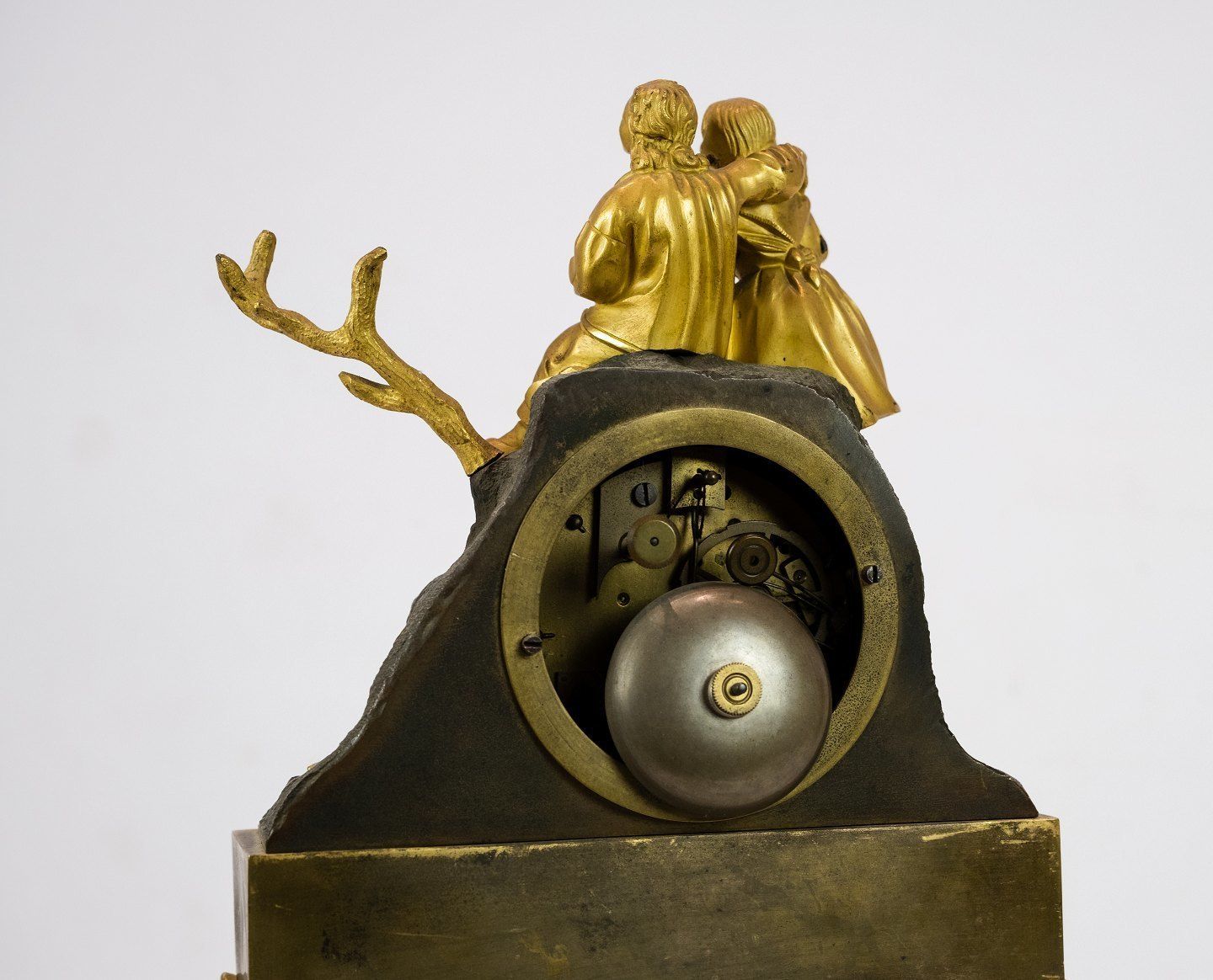 French Clock Of Gilded Bronze From The 1820s. photo furniture