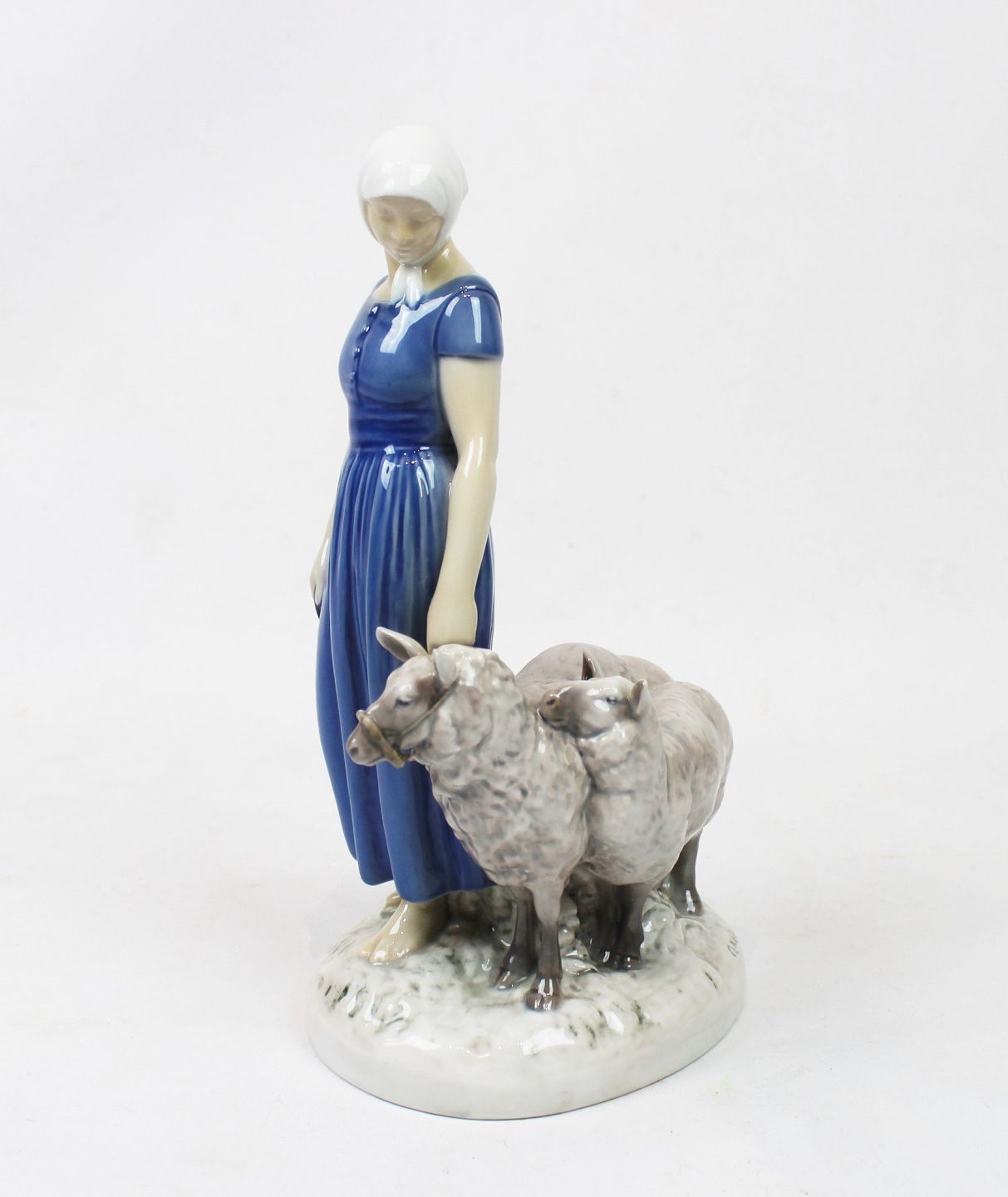 Porcelain Figure Of Girl With Sheep, No .: 2010 By Axel Locher For B&G.