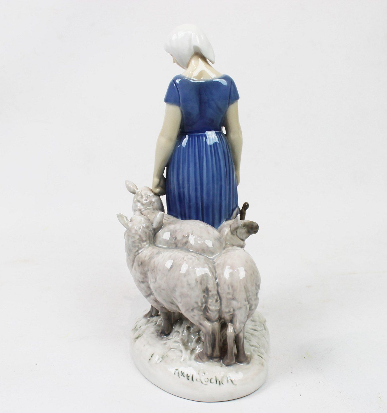 Porcelain Figure Of Girl With Sheep, No .: 2010 By Axel Locher For B&G. photo for sale