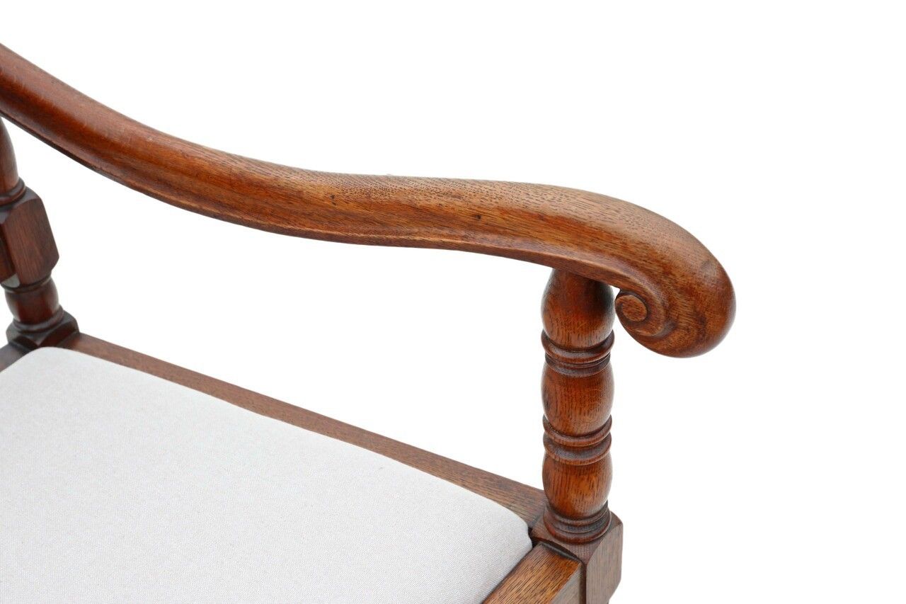 Oak Armchair Elbow Desk Chair C1915 Charles II Style photo buy