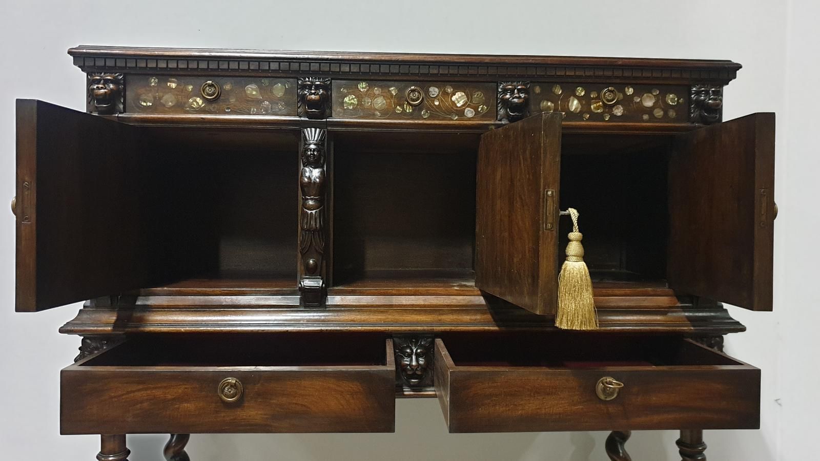 1295.0 Superb Walnut Cabinet On Stand photo