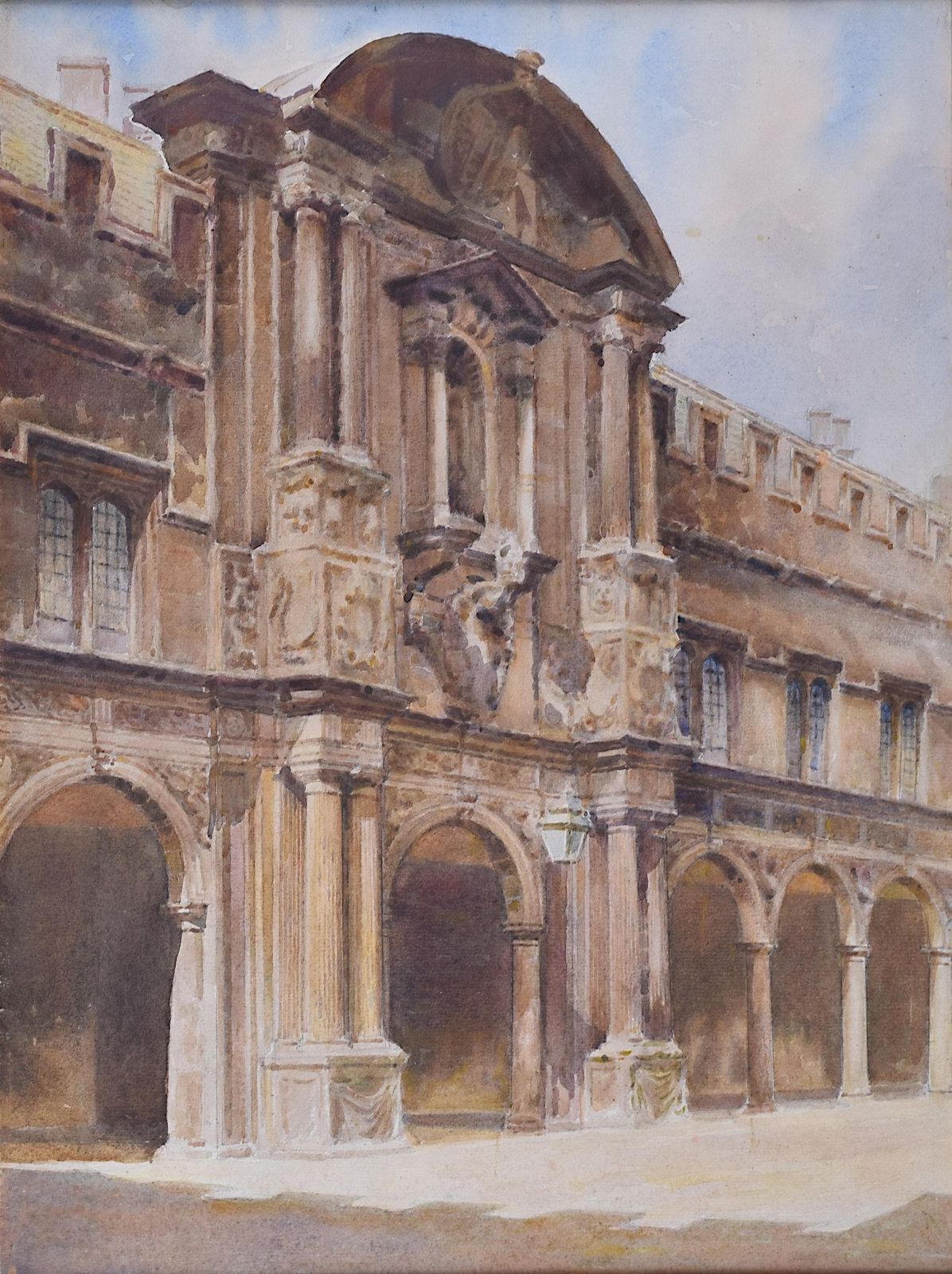 John Fulleylove John Fulleylove Attrib. St John's College Canterbury Quad Oxford Watercolour