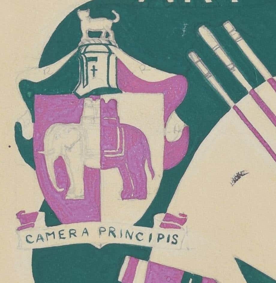 Hammond (Artist) Art Deco Gouache Original Artwork 1937 Municipal Art School Coventry Hammond 1937 photo for sale