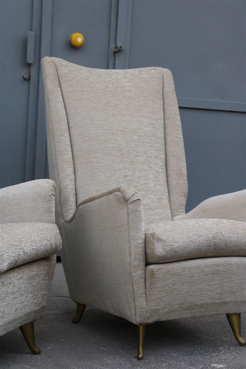 Mid Century Italian Pair Of Armchairs Bergamo Studio Tecnico Isa Gio Ponti Style photo for sale