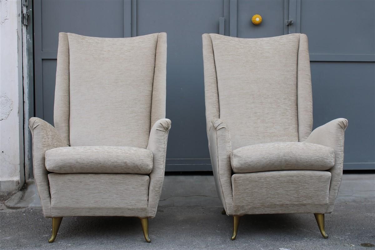photo furniture Mid Century Italian Pair Of Armchairs Bergamo Studio Tecnico Isa Gio Ponti Style