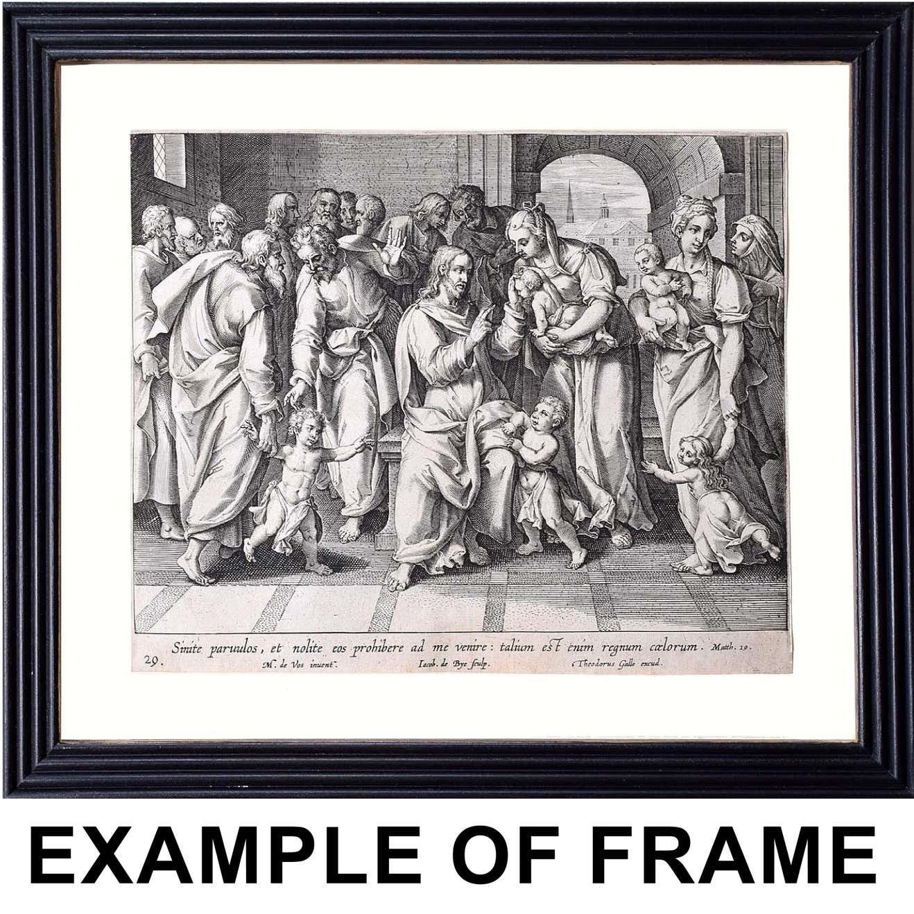 Adriaen Collaert 'Flight Into Egypt' 17th Century Engraving photo furniture