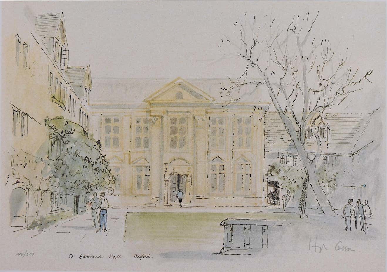 Hugh Casson, 'St Edmund Hall, Oxford'  Signed Limited Edition Print (1985)