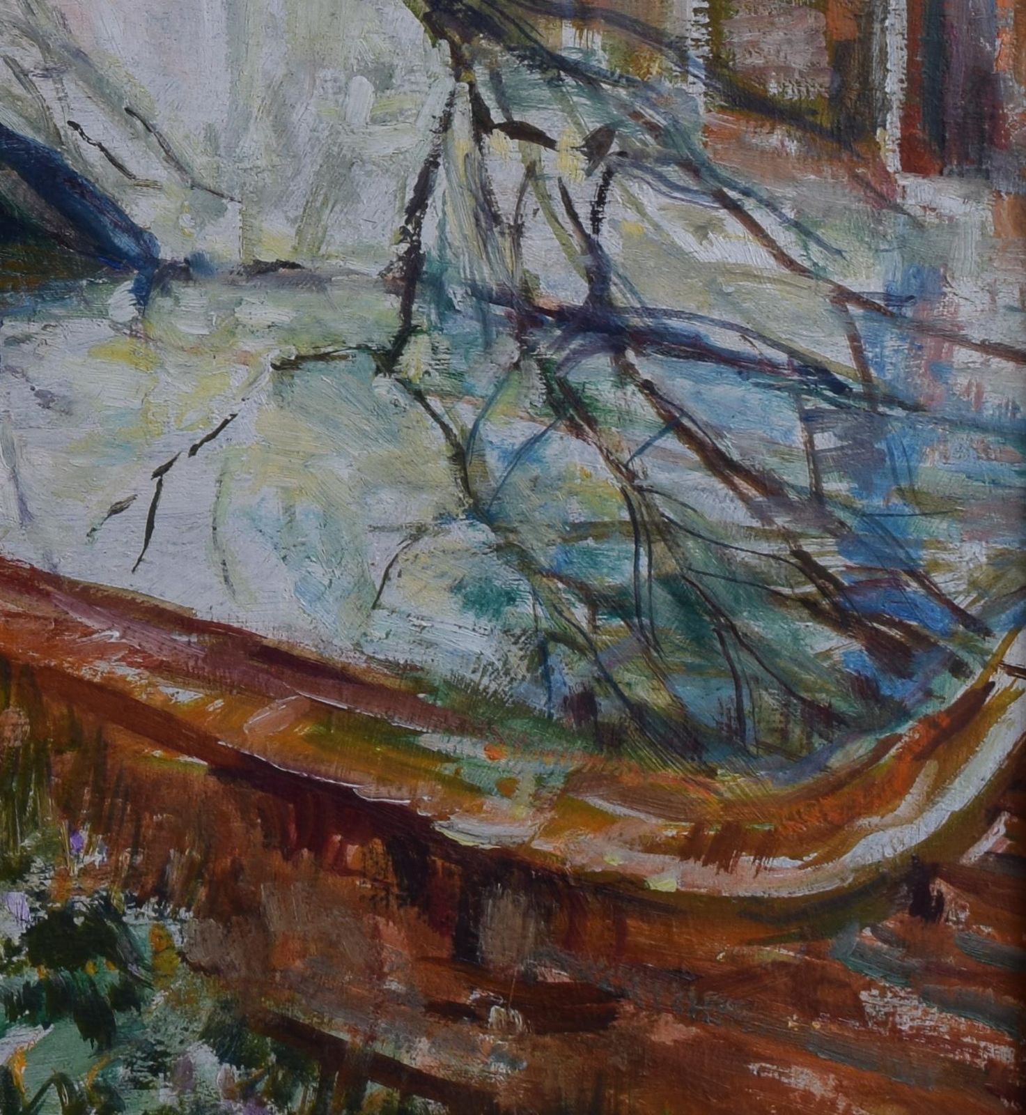 Nancy Weir Huntly, St John’s College Bridge Of Sighs, Cambridge Oil Painting (C.1950s) photo for sale