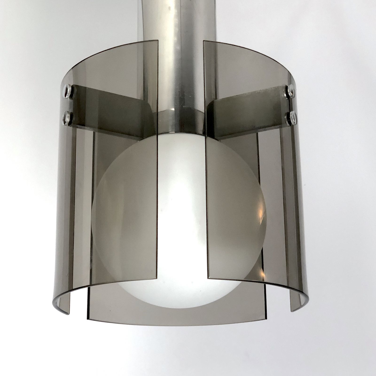 Veca, Italian Vintage Glass And Chrome Chandelier photo vinterior