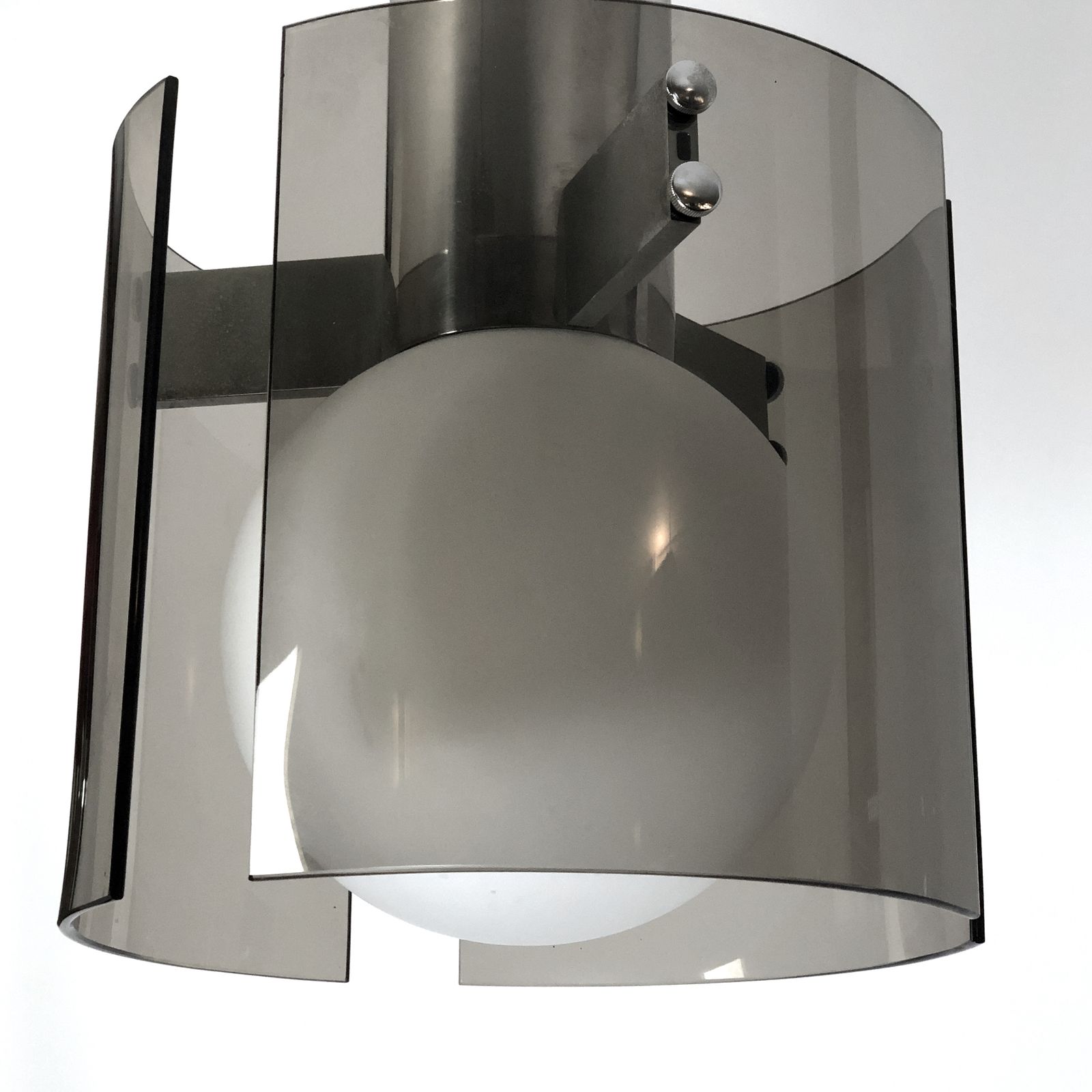 photo furniture Veca, Italian Vintage Glass And Chrome Chandelier