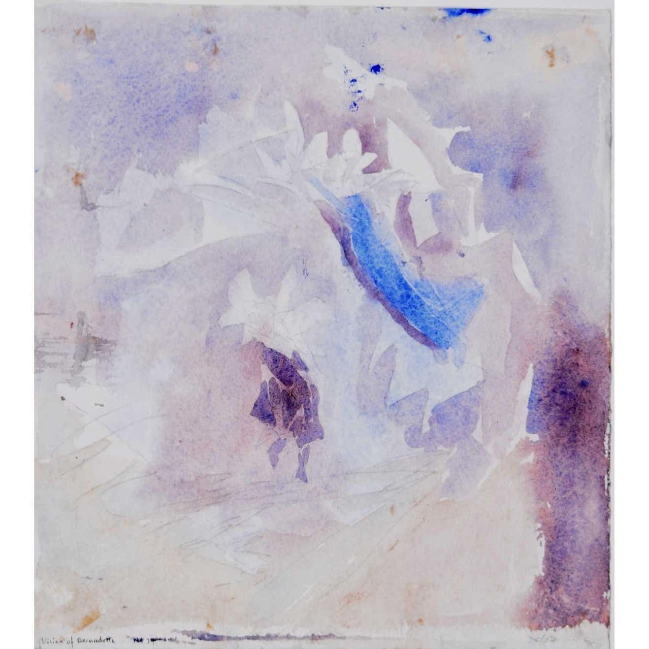 Norman Adams Norman Adams Ra Abstract Modern British Watercolour The Sound Of Scarp (C.1980) C.1980 photo furniture