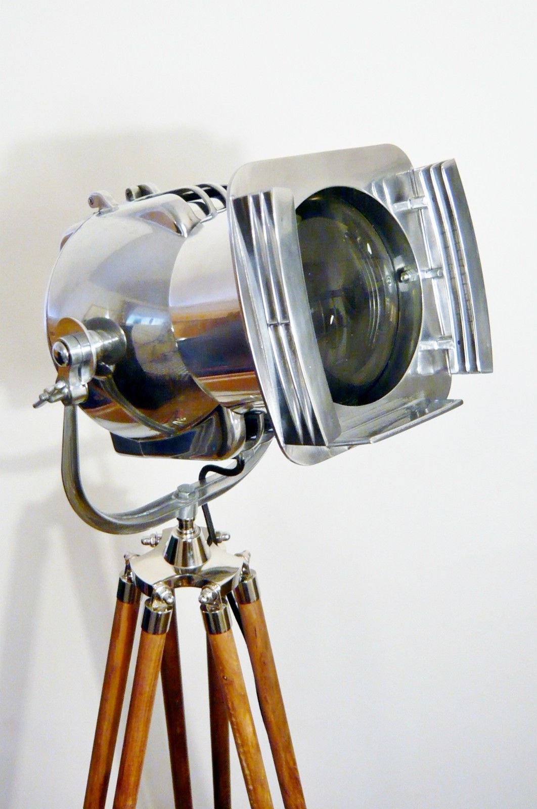 Rare = Strand Electric Vintage Theatre Film Studio Spot Light Cir 1950's Morgan Mcleod Studio Tv Lamp Mid Century Lighting Wooden Tripod photo Lighting