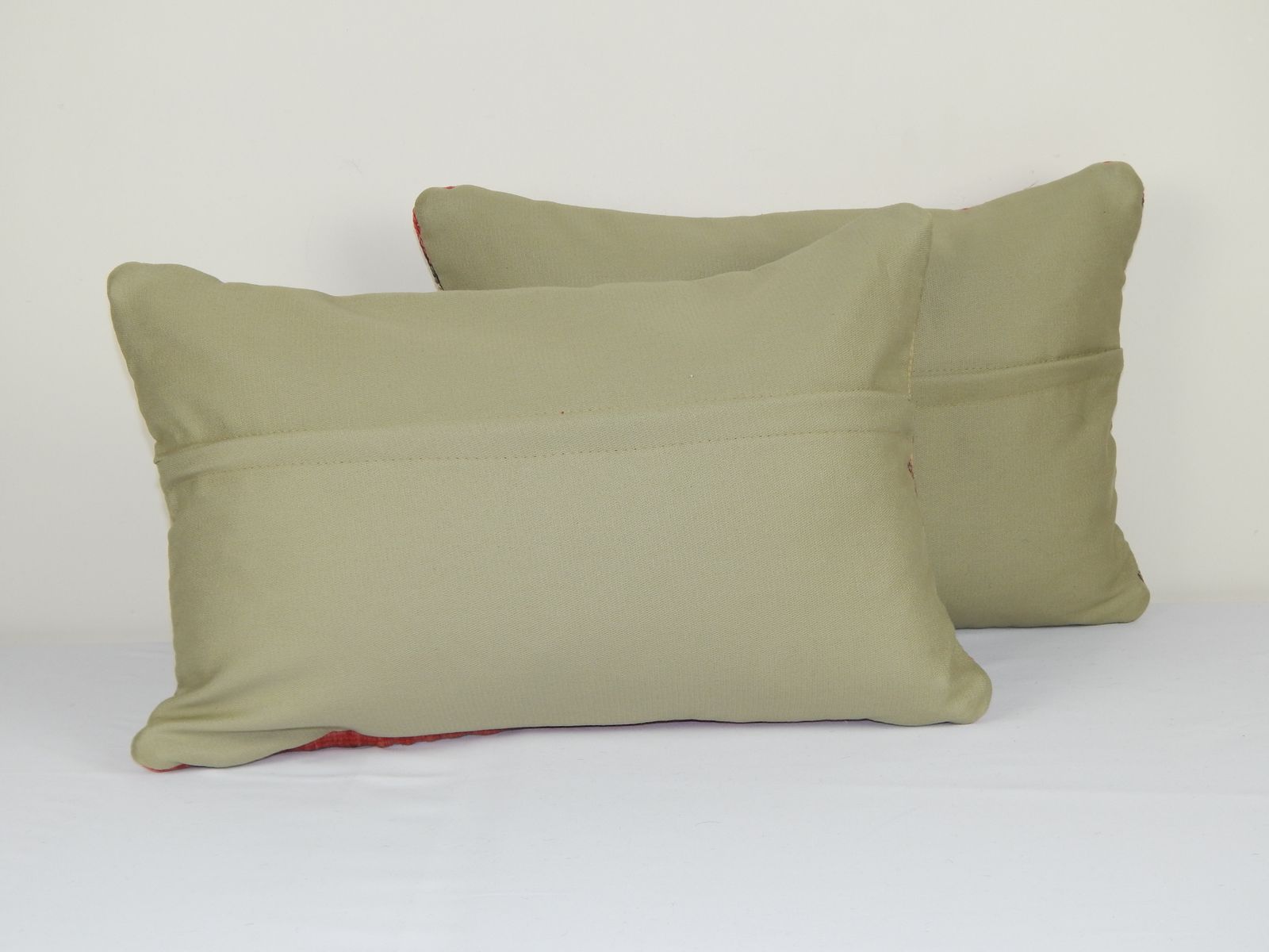 Turkish Lumbar Kilim Cushion Covers, Set Of 2 35x50 Cm photo for sale