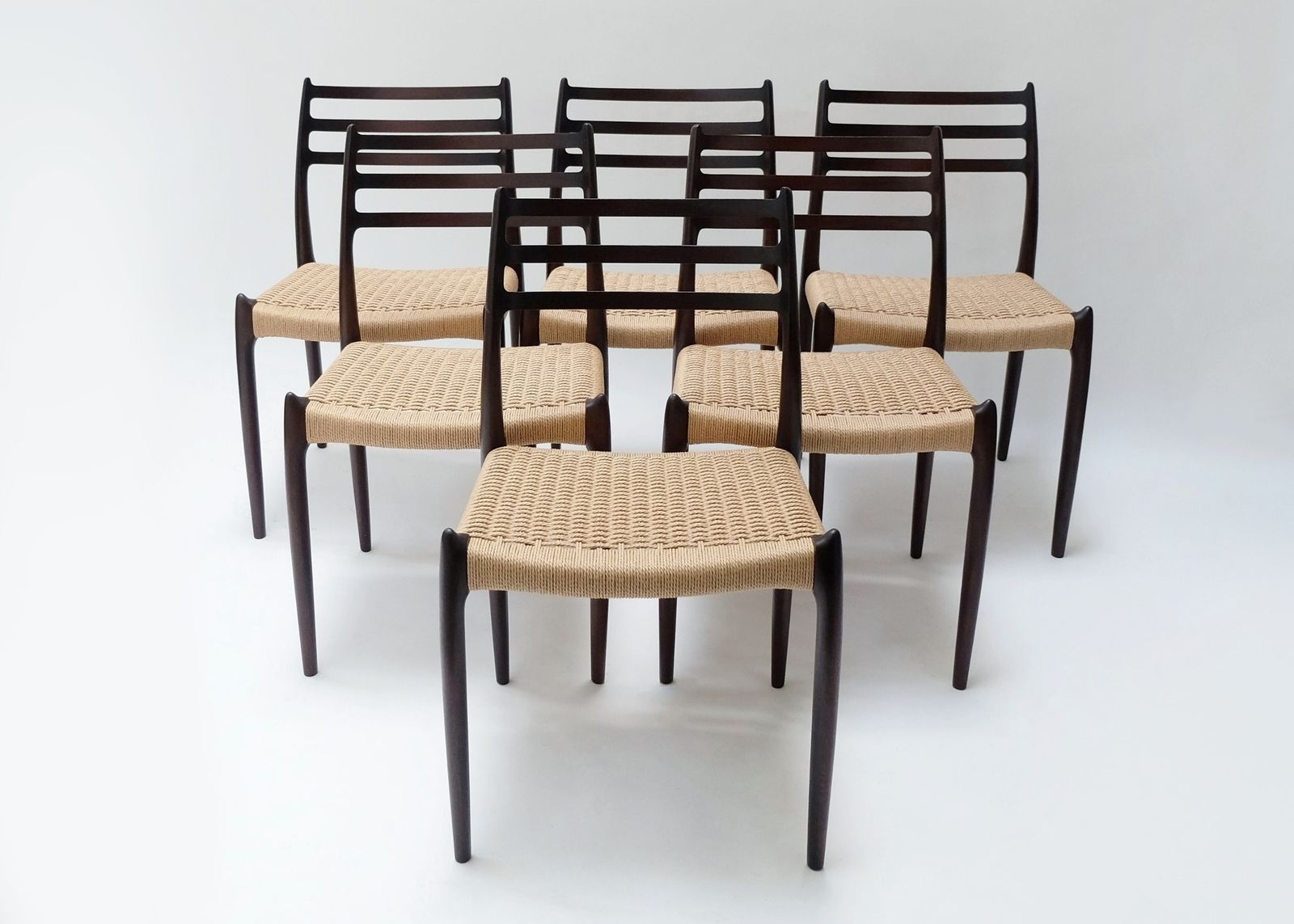 Mid Century Danish Model 78 Dining Chairs By Niels Otto Møller For J.L. Møllers, 1960s, Set Of 6