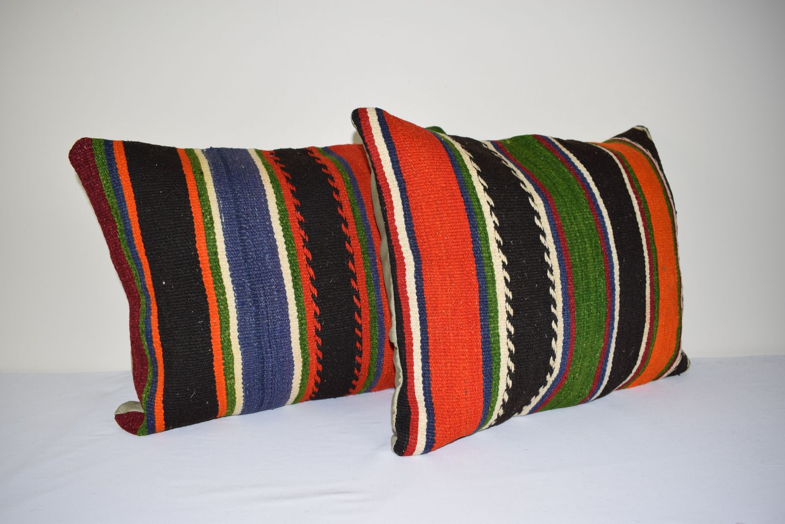 Geometrical Aztec Turkish Kilim Cushion Covers, Set Of 2 45x60 Cm photo 130.0