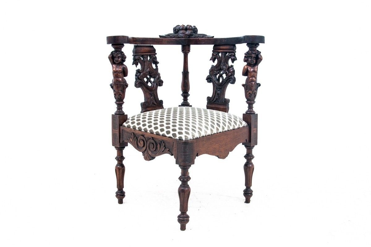 Historic Horn Armchair, Western Europe, Turn Of The 19th And 20th Centuries. photo furniture