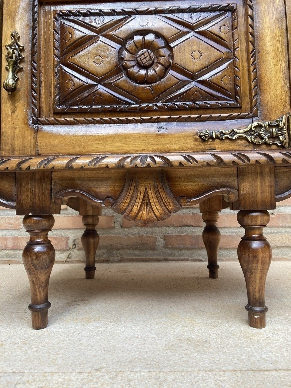 Pair Of Early Century Carved Oak Nightstand, 1940s photo 2952.0