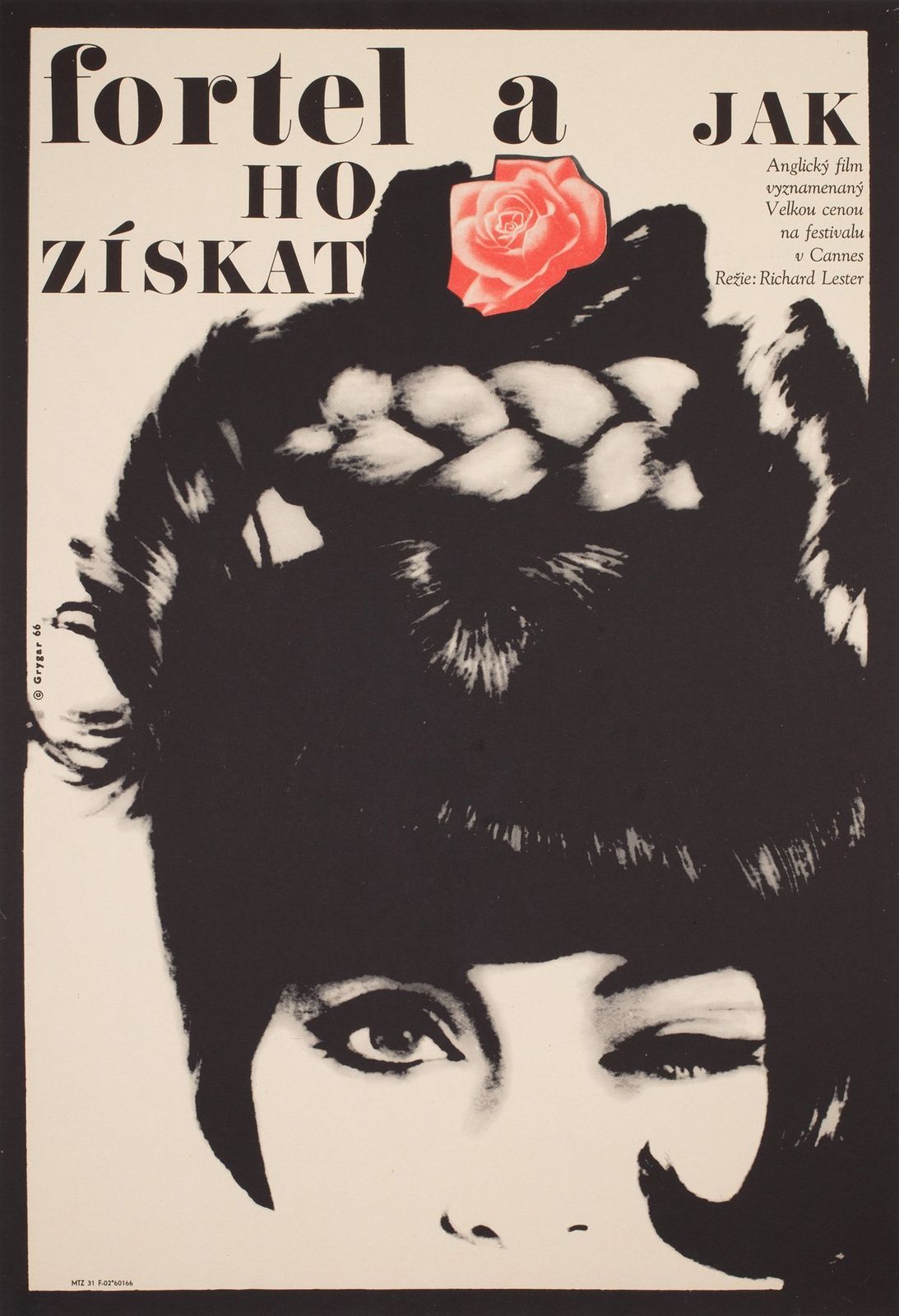 The Knack And How To Get It 1966 Czech A1 Film Movie Poster, Grygar