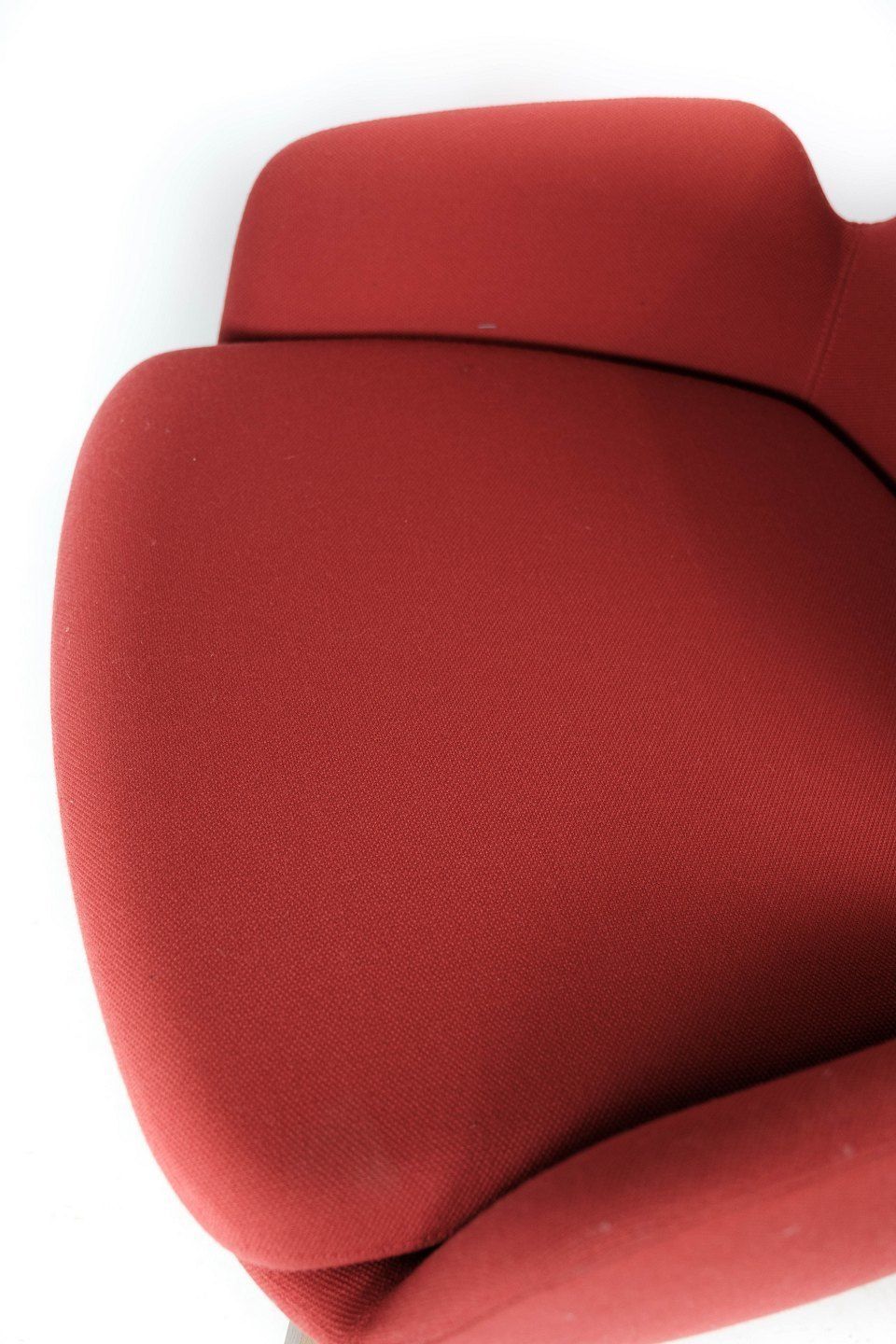 Armchair With Walnut Legs And Upholstered With Red Fabric Of Danish Design For Normann Copenhagen. photo vinterior