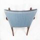 Mahogany Armchair Upholstered In Light Blue Fabric Made By Fritz Hansen. photo buy
