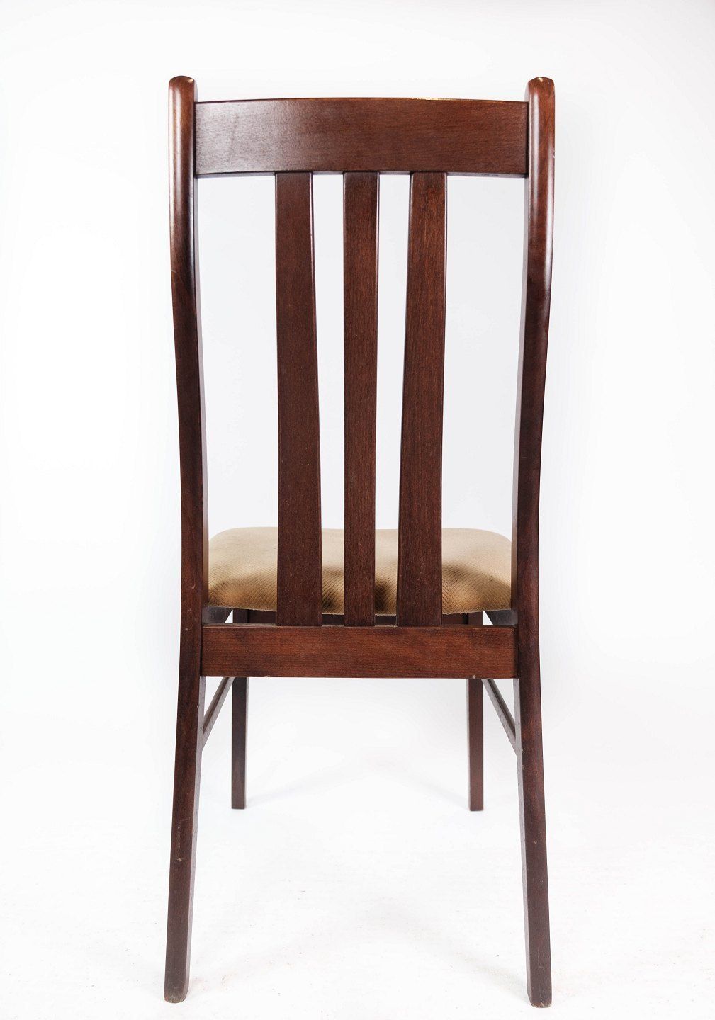 Set Of Four Dining Chairs In Mahogany And Upholstered With Light Fabric, Of Danish Design Made By Farstrup Møbler In The 1960s photo vinterior