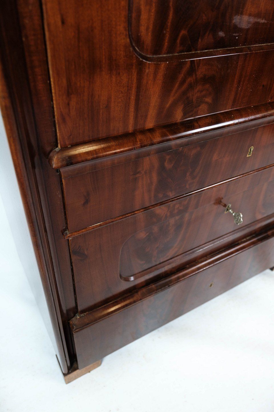 Secretary Of Mahogany With Intarsia, From The 1840s photo Furniture