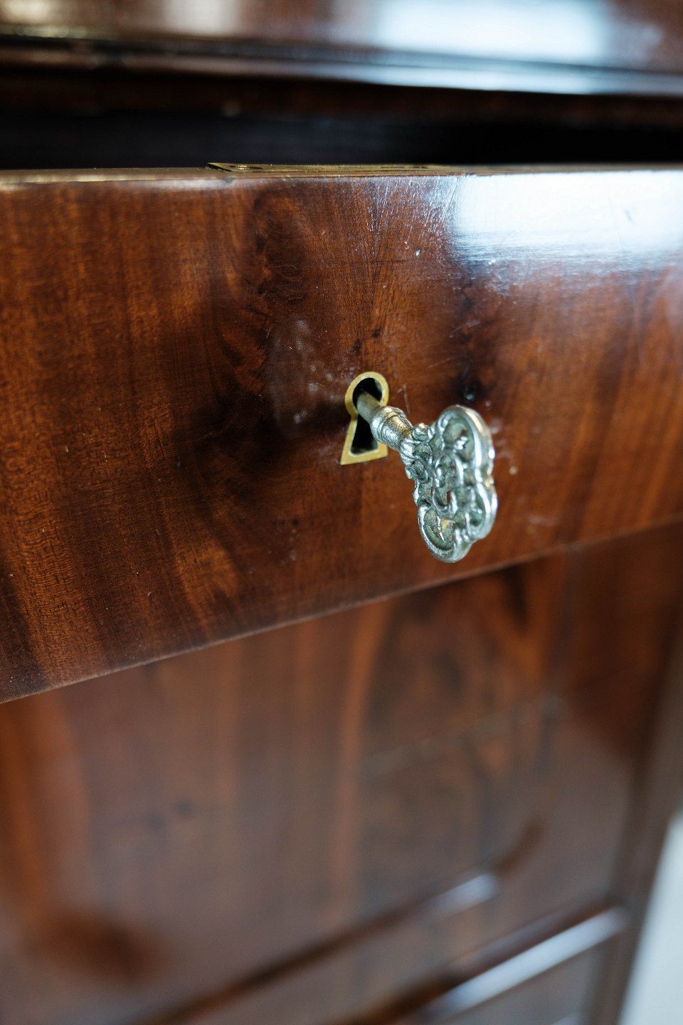 photo for sale Secretary Of Mahogany With Intarsia, From The 1840s