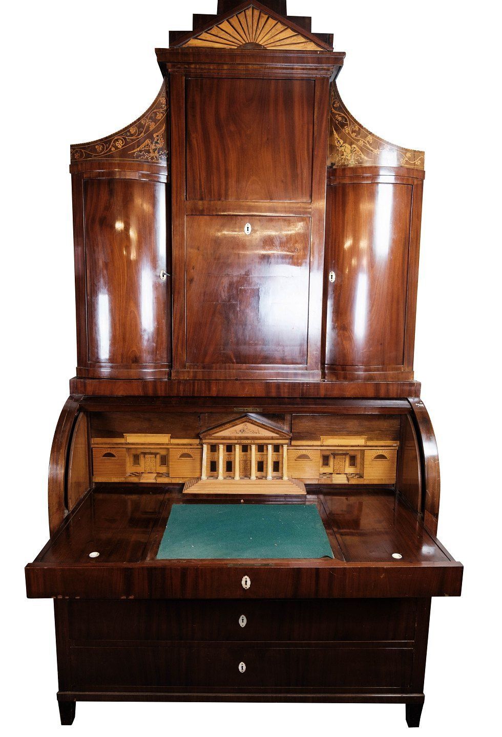 Large Late Empire Chatol Of Polished Mahogany With Marquetry And Decorated With Carvings From The 1840s. photo furniture