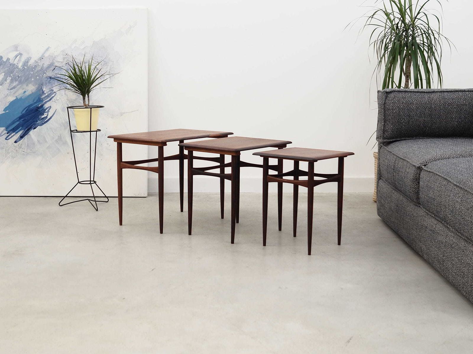 Set Of Three Vintage Tables, Danish Design, 60's, Production: Denmark photo for sale