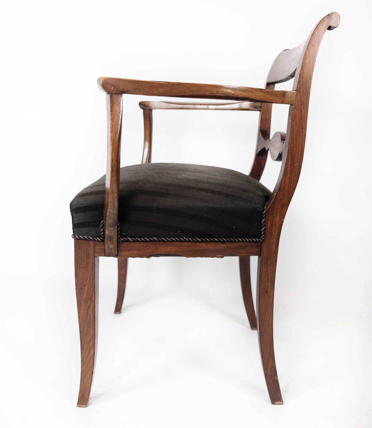 Set Of Two Mahogany Armchairs And Upholstered In Black Fabric, From The 1860s. photo 1225.0