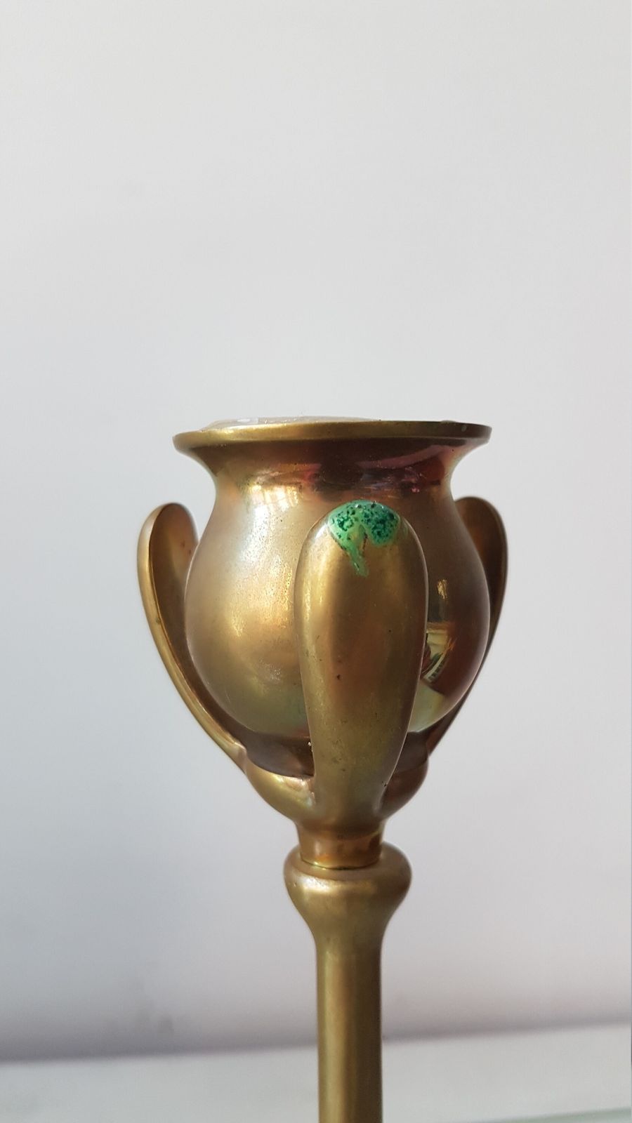 Brass Candle Holder In The Arts & Craft Style, Was Benson Style photo vinterior