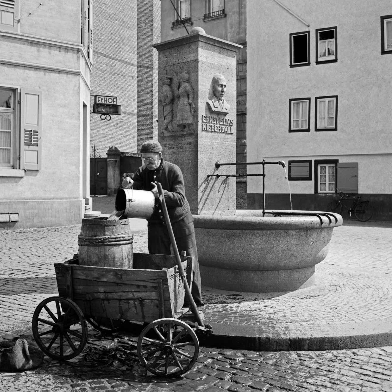 Karl Heinrich Lämmel Man At Ernst Elias Niebergall Fountain Darmstadt, Germany 1938 Printed Later 1938/2021
