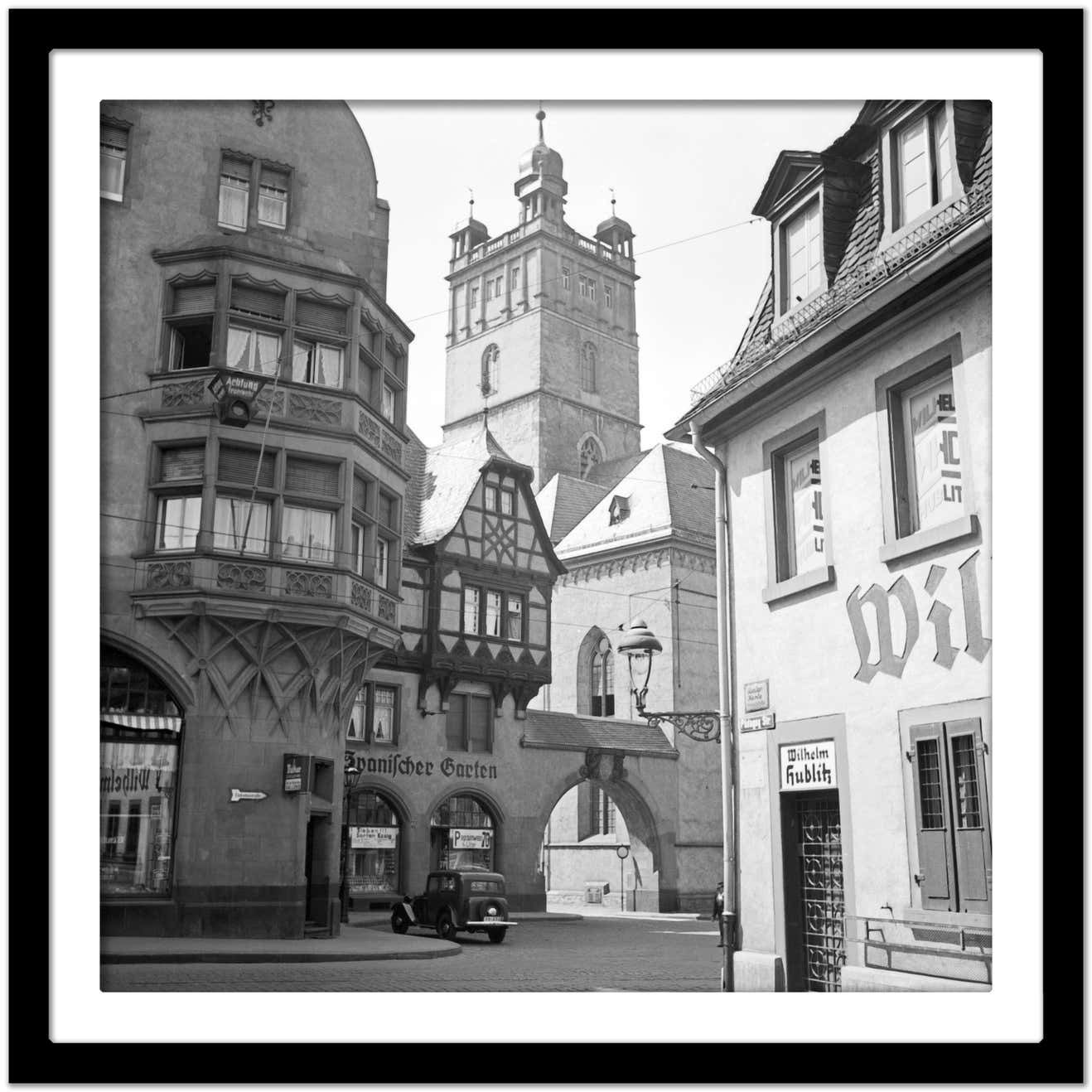 Karl Heinrich Lämmel Street Scene Darmstadt View To Stadtkirche Church, Germany 1938 Printed Later 1938/2021 photo Art
