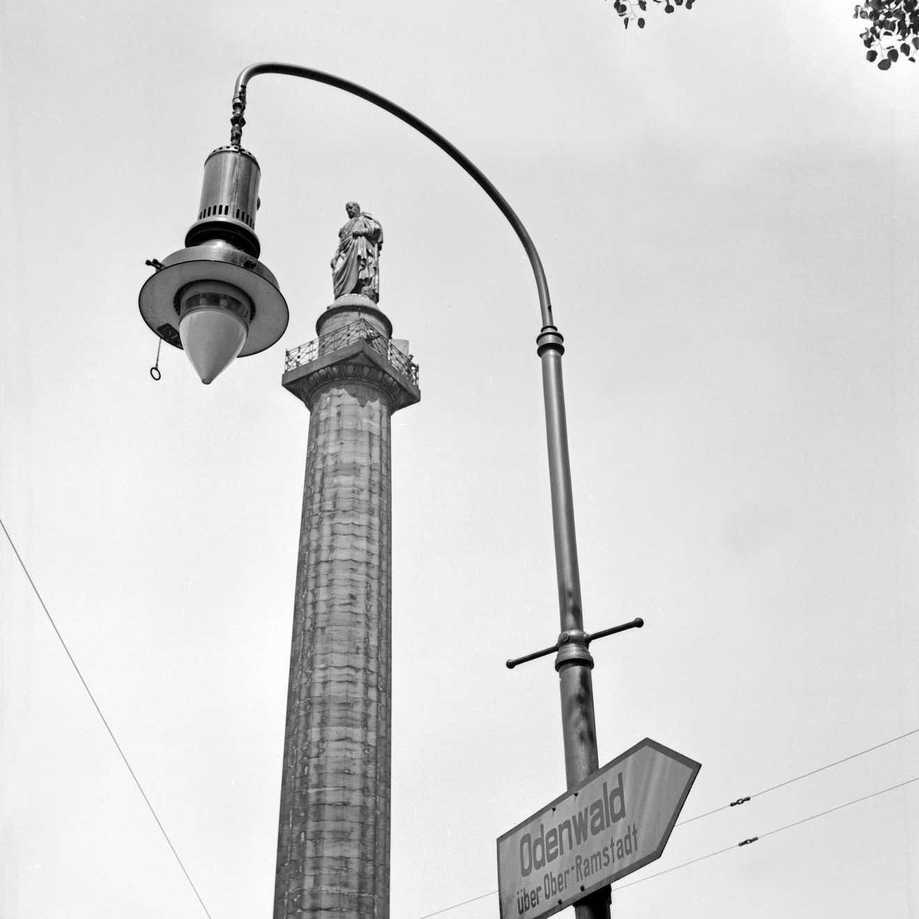 Karl Heinrich Lämmel Ludwig's Column At Luisenplatz Square At Darmstadt, Germany 1938 Printed Later 1938/2021