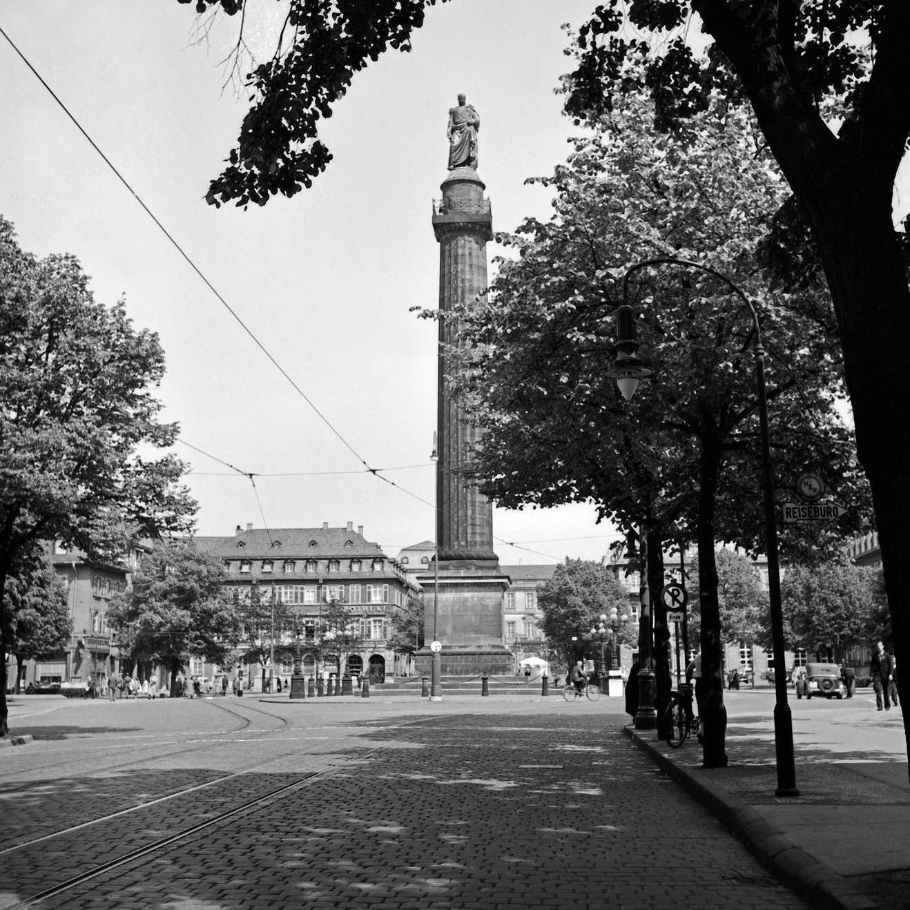 Karl Heinrich Lämmel Ludwig's Column At Luisenplatz Square At Darmstadt, Germany 1938 Printed Later 1938/2021