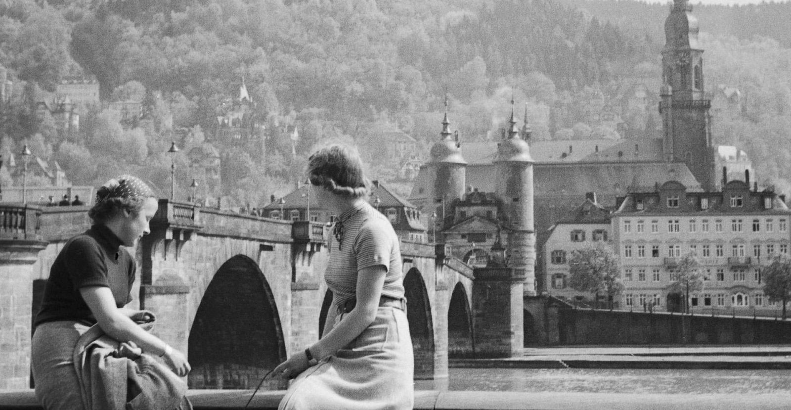 Women, Dog At Neckar Heiliggeist Church Heidelberg, Germany Karl Heinrich Lämmel photo furniture