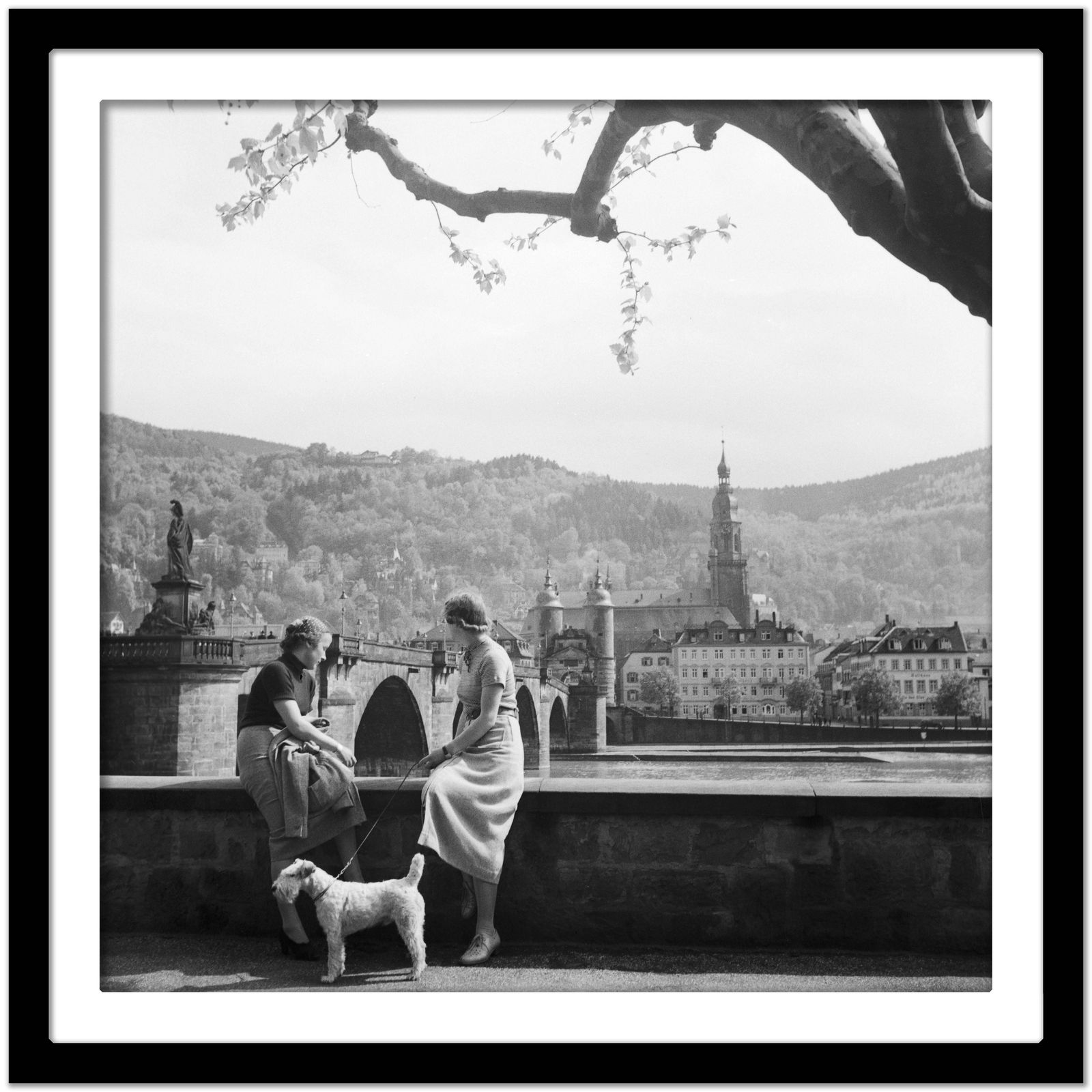 Women, Dog At Neckar Heiliggeist Church Heidelberg, Germany Karl Heinrich Lämmel photo Art
