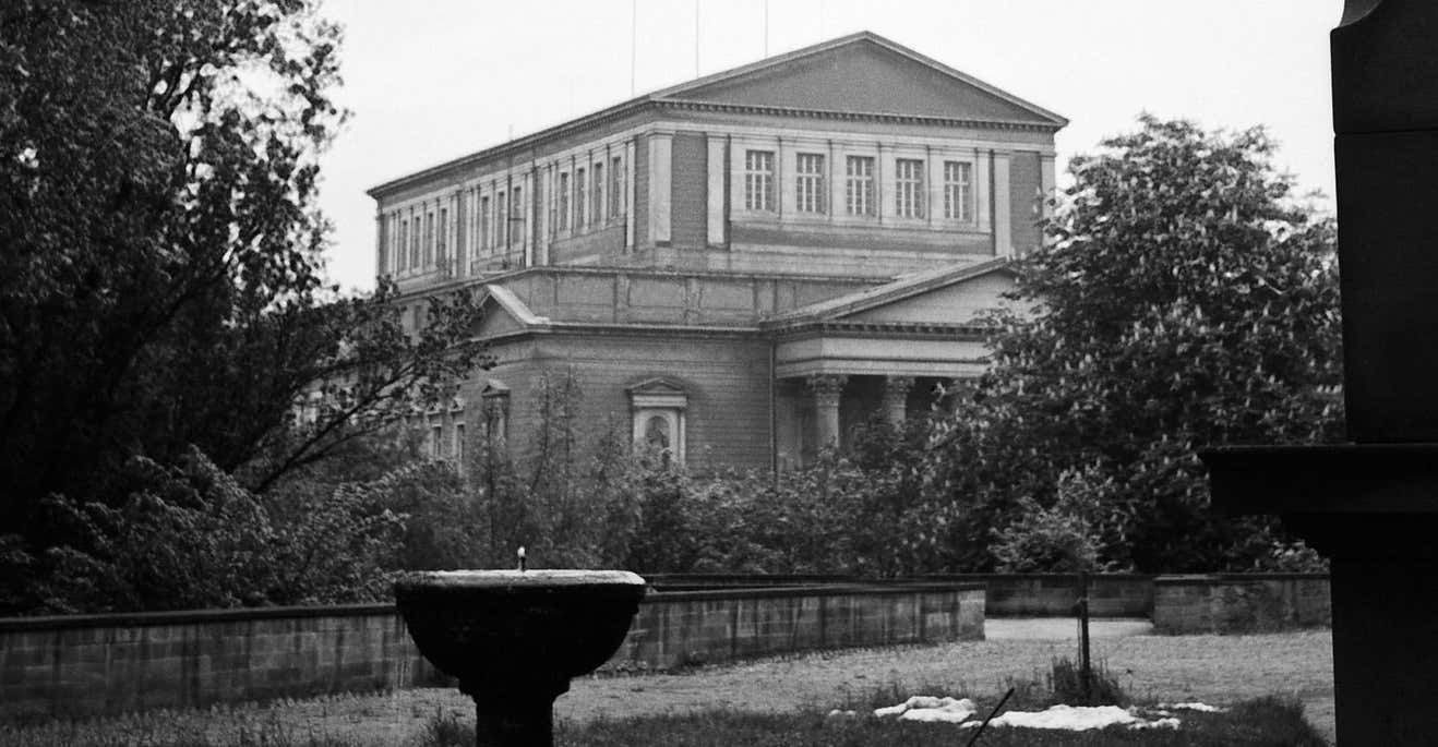 Karl Heinrich Lämmel Darmstadt Theatre With Lantern In Front, Germany 1938 Printed Later 1938/2021 photo furniture