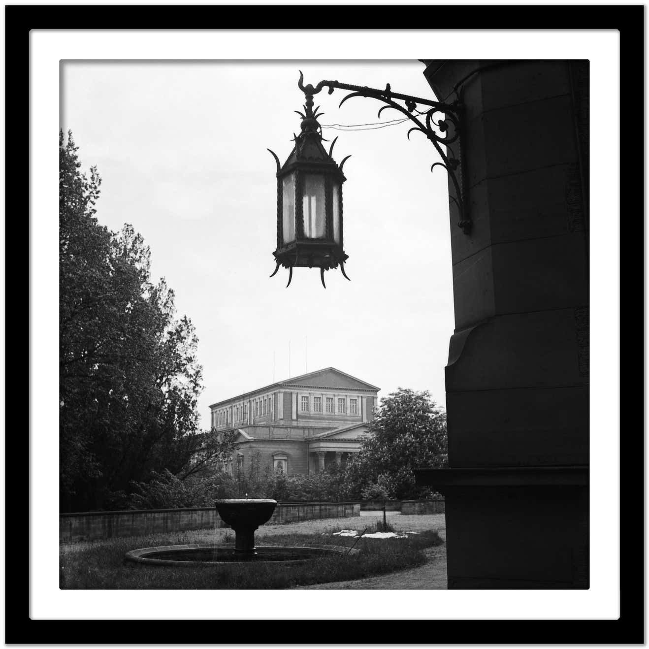 Karl Heinrich Lämmel Darmstadt Theatre With Lantern In Front, Germany 1938 Printed Later 1938/2021 photo Art