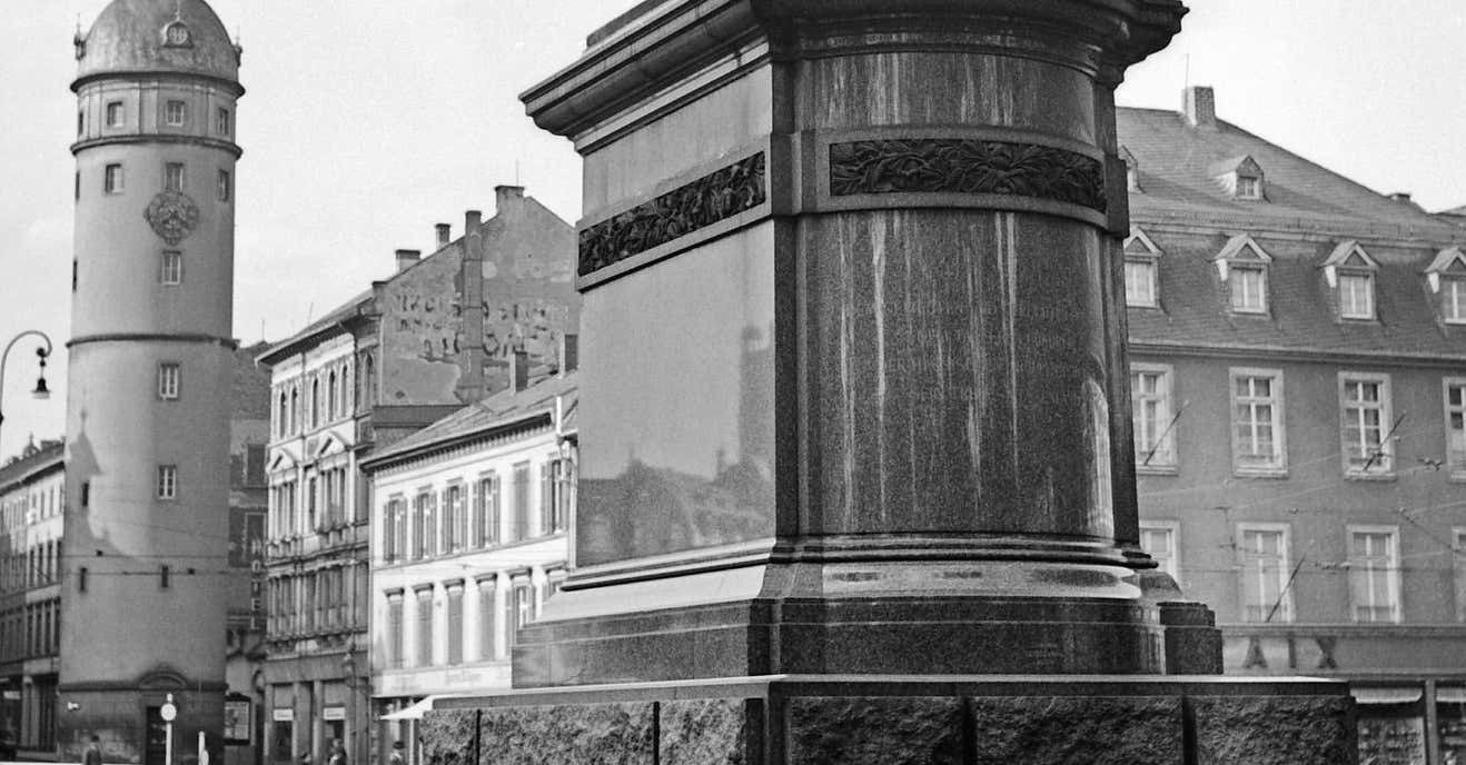 Karl Heinrich Lämmel Market Square With Monument Louis IV Darmstadt, Germany 1938 Printed Later 1938/2021 photo furniture