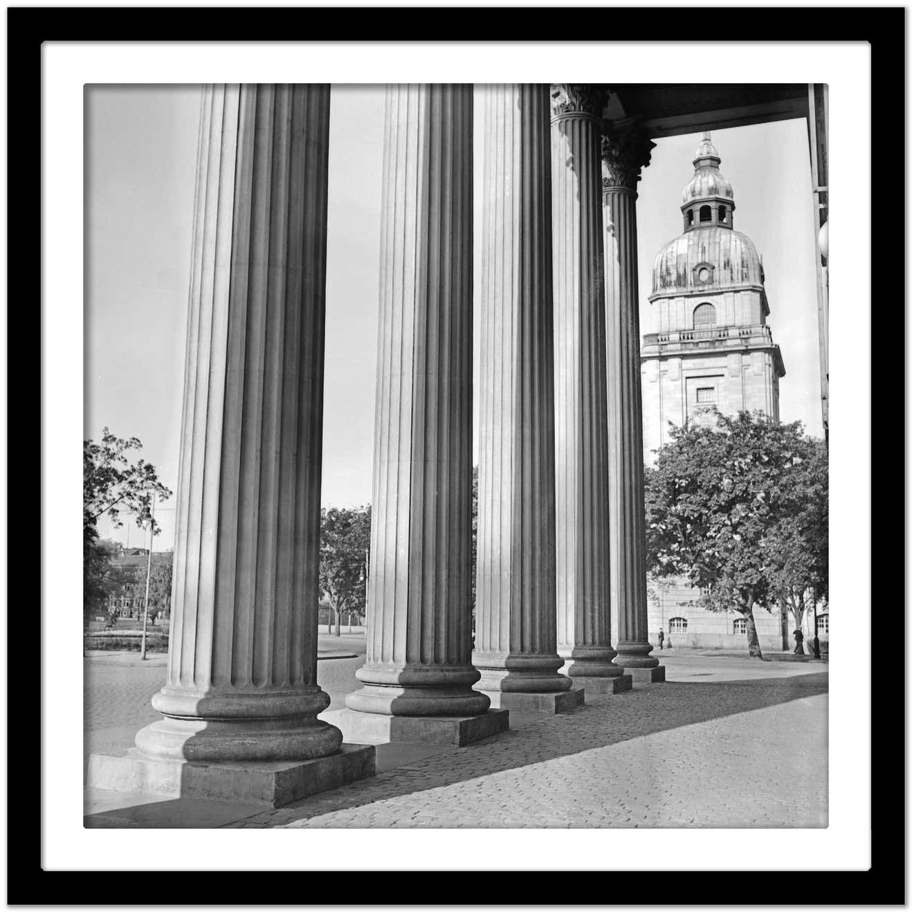 Karl Heinrich Lämmel Columns At Entrance Of Darmstadt Theatre, Germany 1938 Printed Later 1938/2021 photo Art