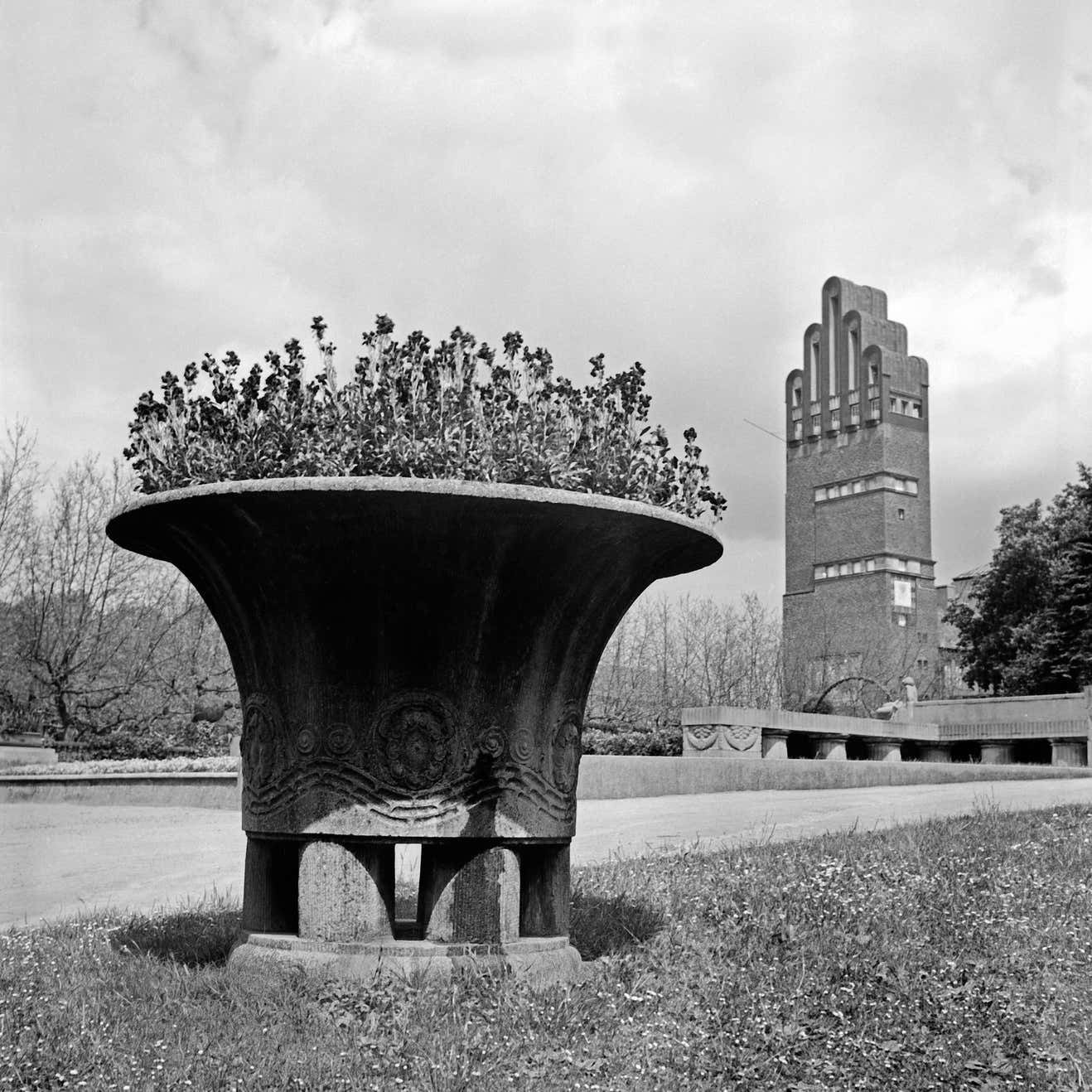 Karl Heinrich Lämmel Flowers Hochzeitsturm Tower Mathildenhoehe Darmstadt Germany 1938 Printed Later 1938/2021