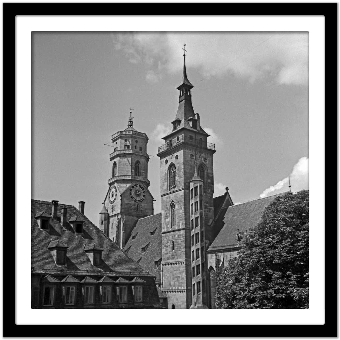 Karl Heinrich Lämmel Belfries Of Collegiate Church At Stuttgart, Germany 1935, Printed Later 1935/2021 photo furniture